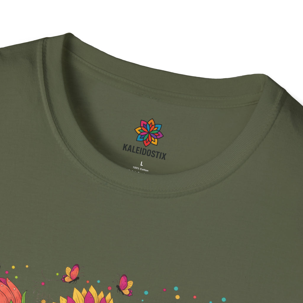 Blooming in Real Time floral graphic T-Shirt | colorful flower evolution design