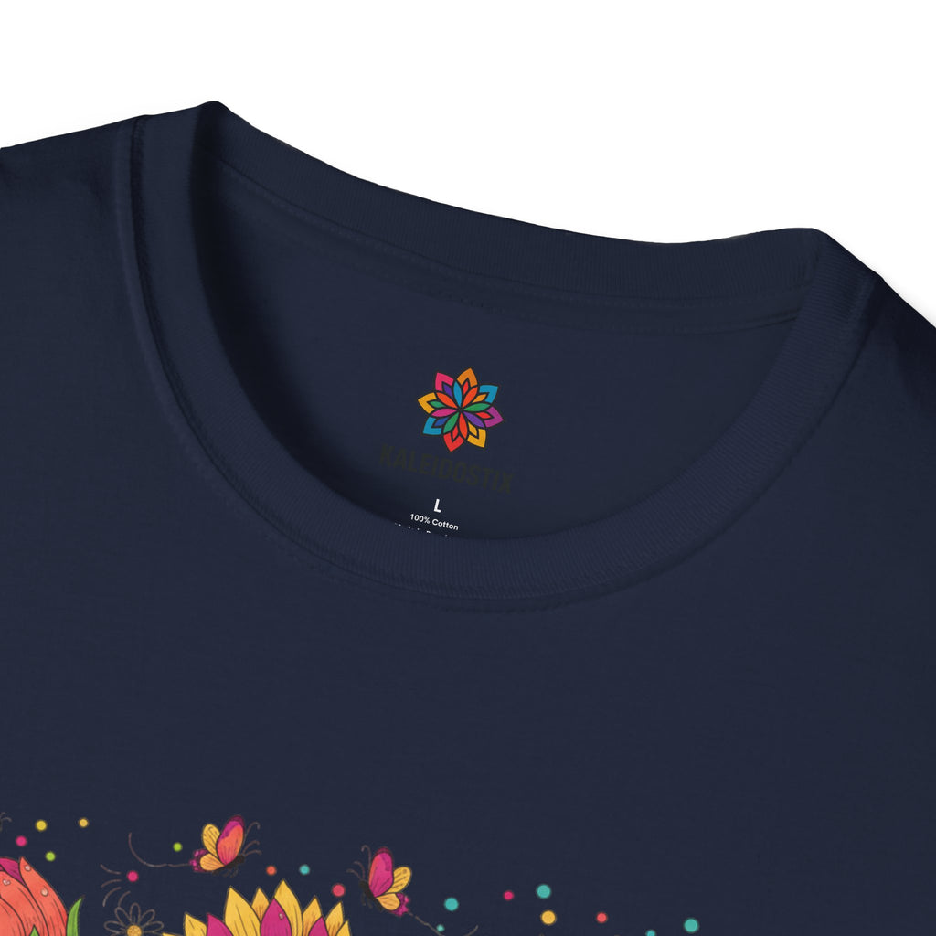 Blooming in Real Time floral graphic T-Shirt | colorful flower evolution design