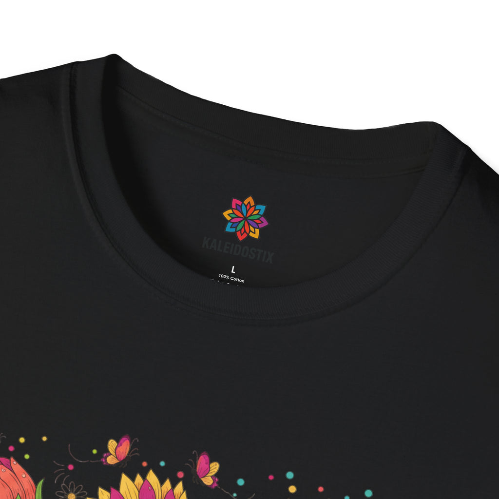 Blooming in Real Time floral graphic T-Shirt | colorful flower evolution design
