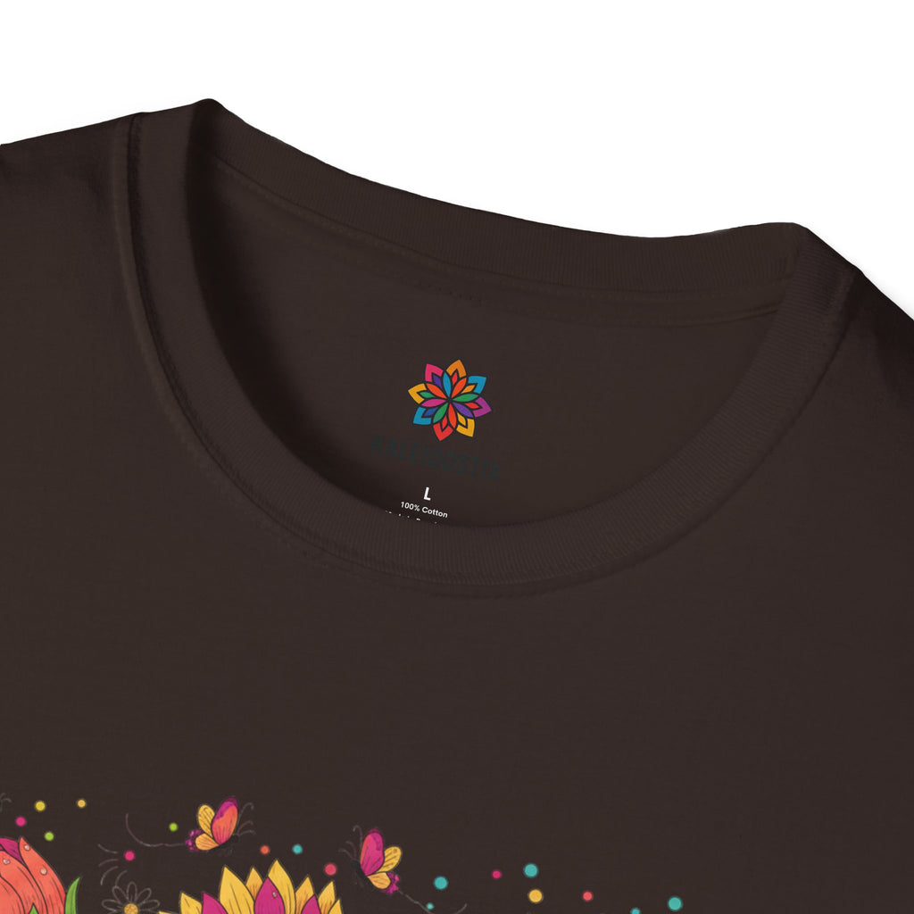 Blooming in Real Time floral graphic T-Shirt | colorful flower evolution design